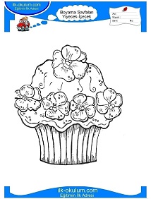 Çocuklar İçin Cupcake Boyama Sayfaları 